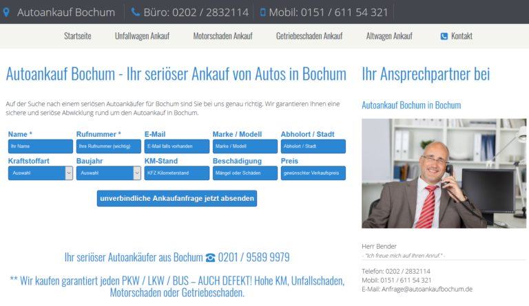 Autoankauf Bochum – Ihr seriöser Ankauf von Autos in Bochum