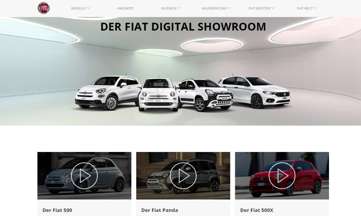 Digitale Showrooms im Internet statt Besuch im Autohaus – Abarth, Alfa Romeo, Fiat und Jeep® präsentieren Modellpalette mit Online-Videos