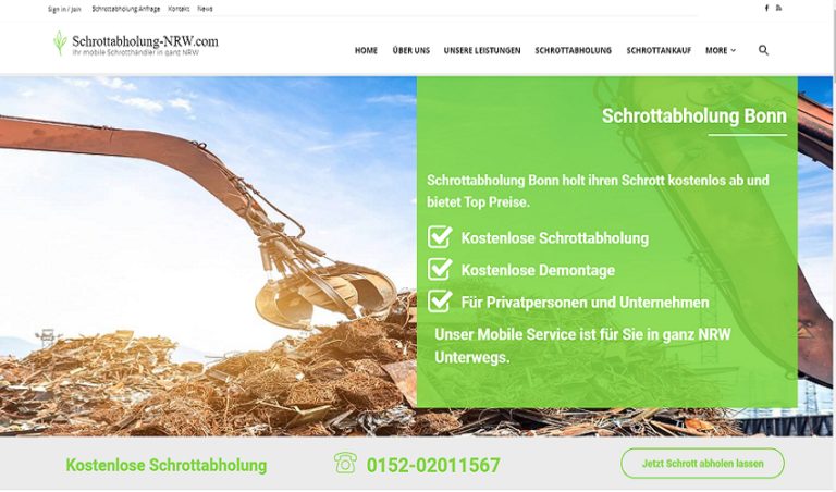 Der Schrottabholung Bonn holen Ihren Metall- und Elektroschrott ab