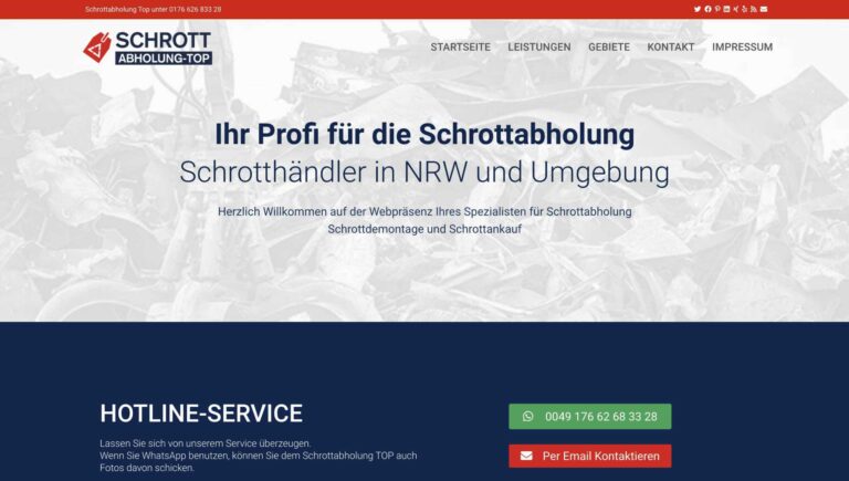 Schrottabholung TOP in NRW: Wir sind für Sie da