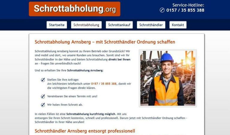 Schrottabholung Arnsberg – ordentliche Entsorgung von Altmetallen