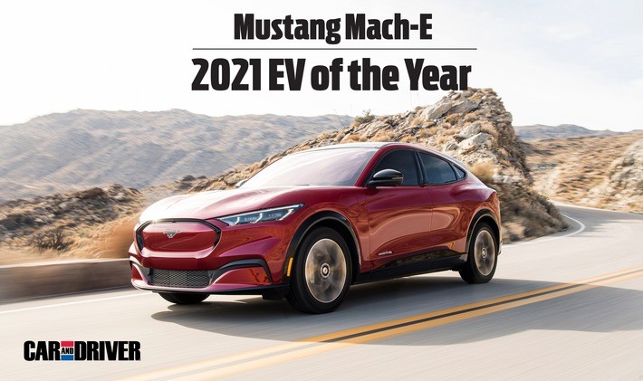 Sieg für den Ford Mustang Mach-E beim ersten „Electric Vehicle of the Year Award 2021“ von „Car and Driver“