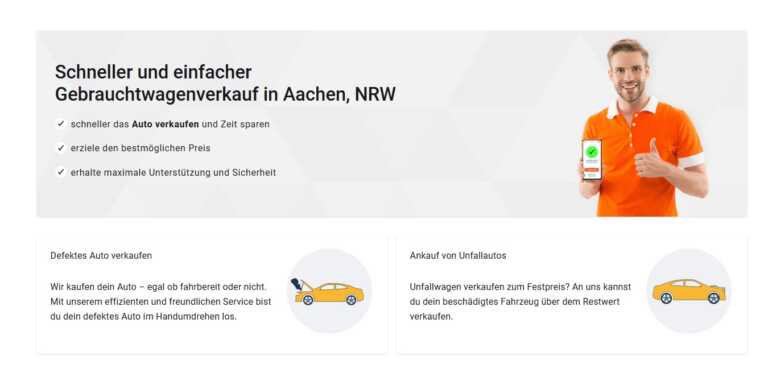 Der Autoankauf Aachen ruft auch beim Ankauf von Autos ohne TÜV beste Preise auf