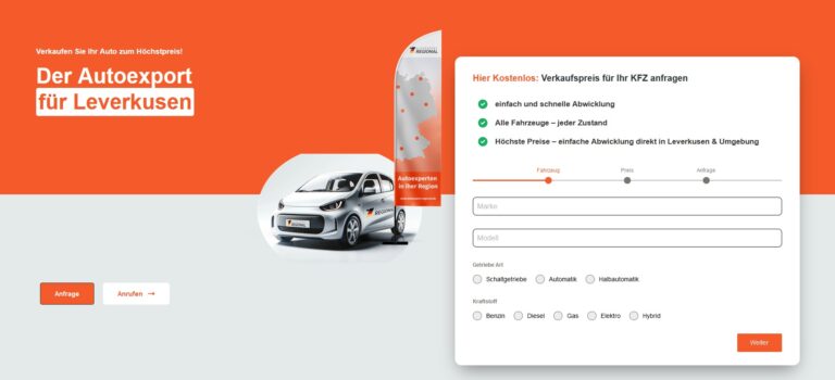 Stressfreier Fahrzeugverkauf in Leverkusen: Ihre Möglichkeiten für einen schnellen und fairen Autoexport, unabhängig vom Zustand Ihres Fahrzeugs